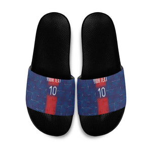 Custom Haiti National Football Slide Sandals Haiti Emblems Motif - African Pride
