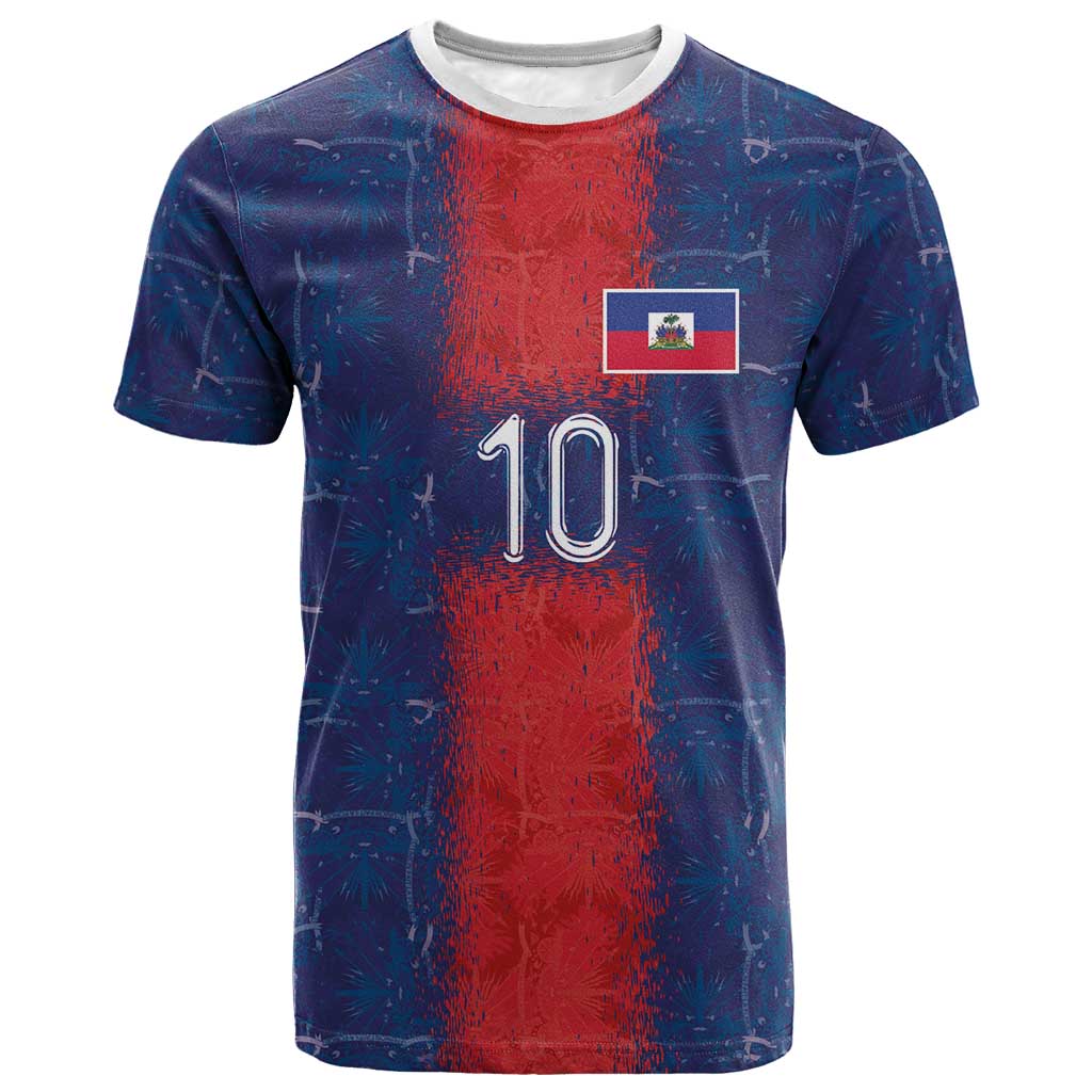 Custom Haiti National Football T shirt Haiti Emblems Motif - African Pride