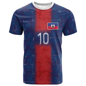 Custom Haiti National Football T shirt Haiti Emblems Motif - African Pride