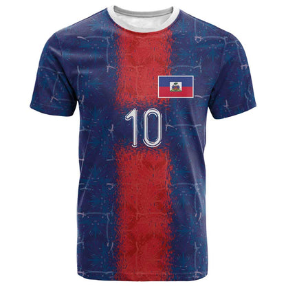 Custom Haiti National Football T shirt Haiti Emblems Motif - African Pride