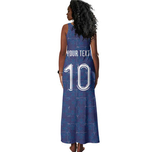 Custom Haiti National Football Tank Maxi Dress Haiti Emblems Motif - African Pride