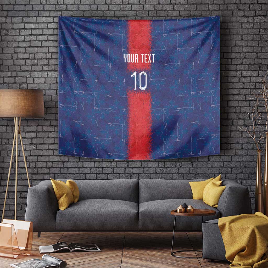 Custom Haiti National Football Tapestry Haiti Emblems Motif - African Pride