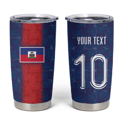 Custom Haiti National Football Tumbler Cup Haiti Emblems Motif - African Pride