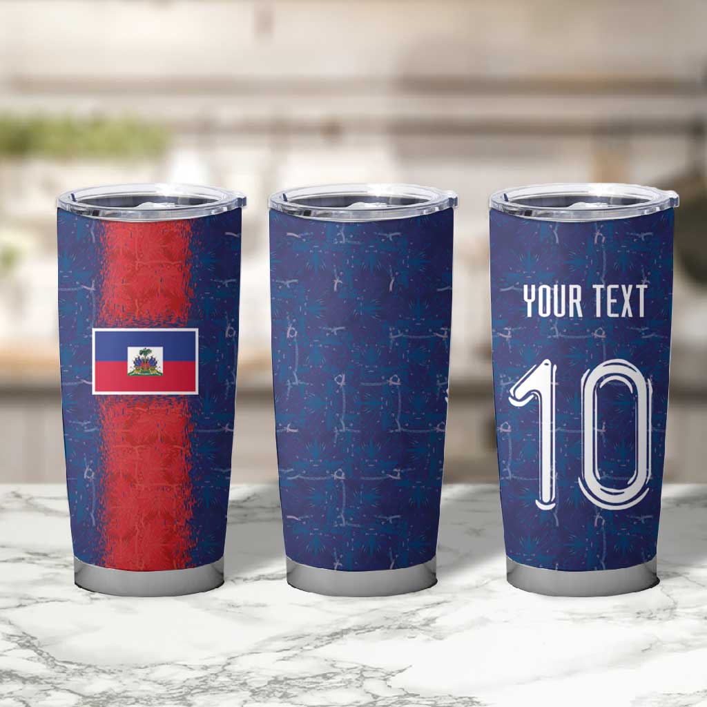 Custom Haiti National Football Tumbler Cup Haiti Emblems Motif - African Pride