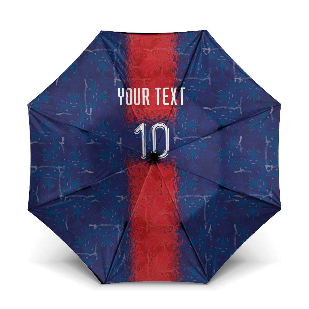 Custom Haiti National Football Umbrella Haiti Emblems Motif - African Pride