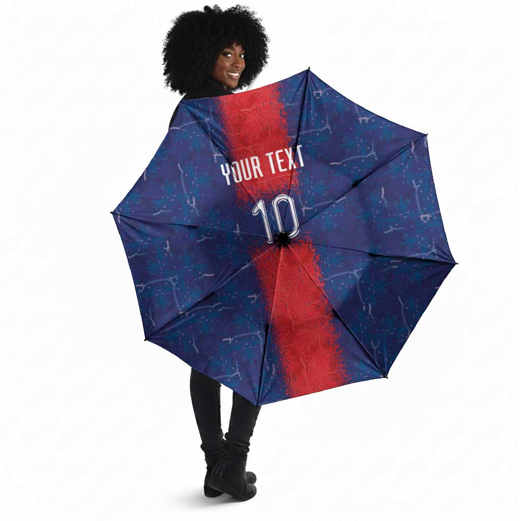 Custom Haiti National Football Umbrella Haiti Emblems Motif - African Pride