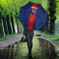 Custom Haiti National Football Umbrella Haiti Emblems Motif - African Pride