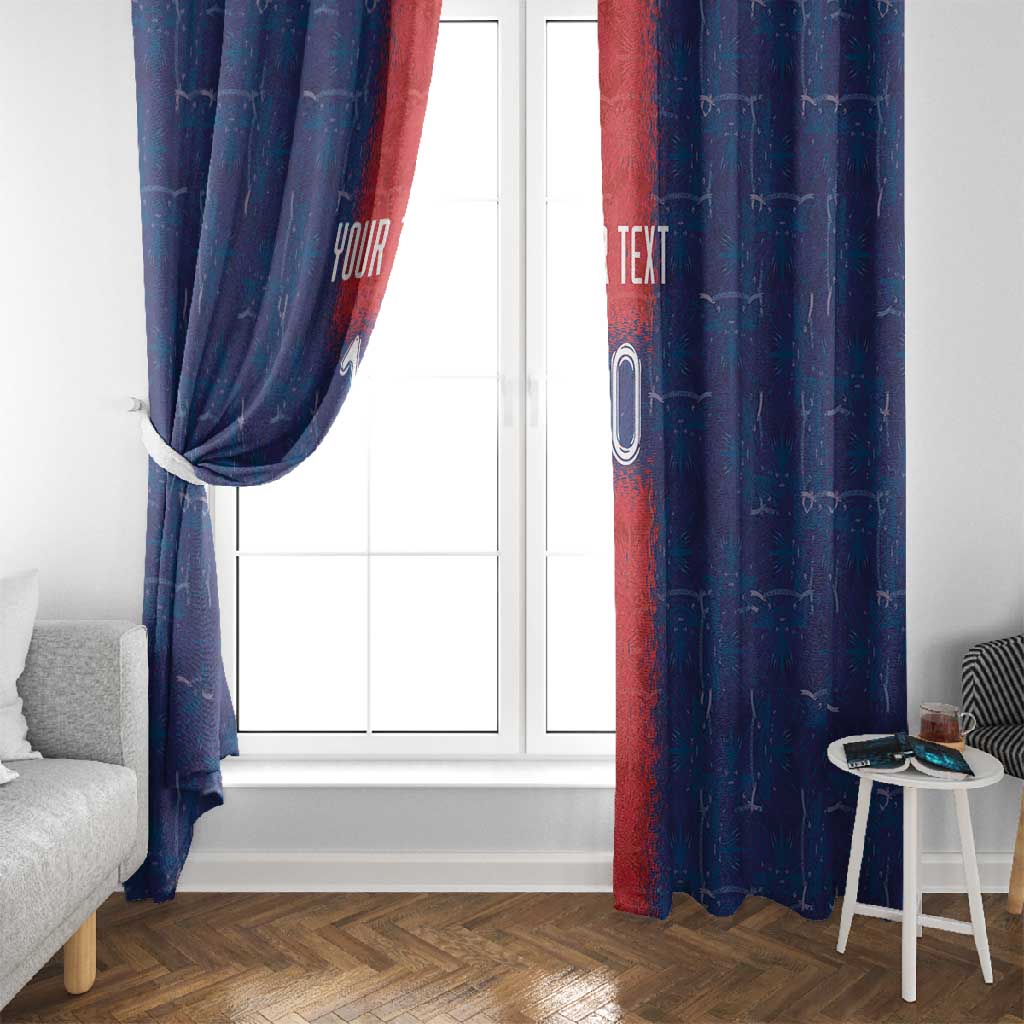 Custom Haiti National Football Window Curtain Haiti Emblems Motif - African Pride