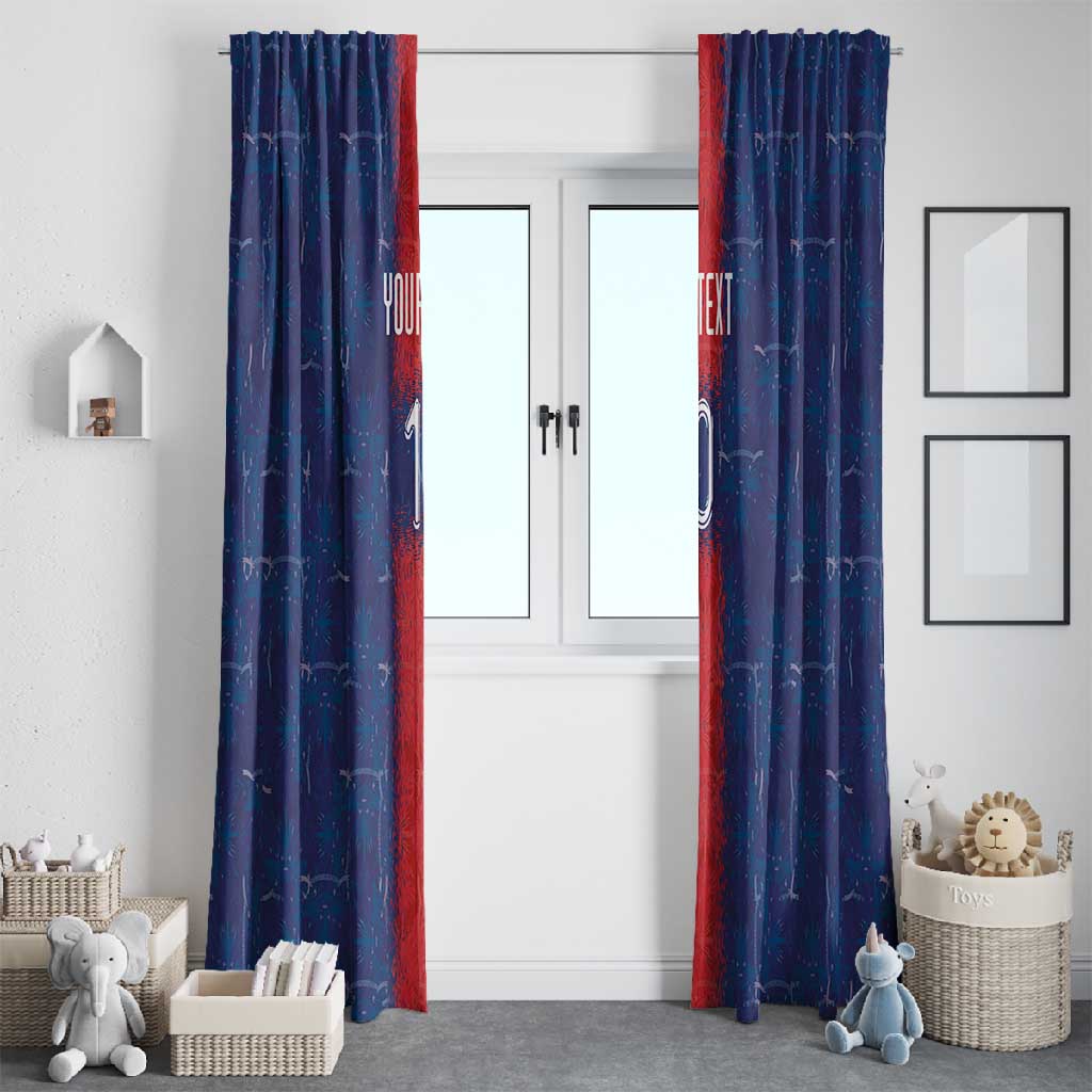 Custom Haiti National Football Window Curtain Haiti Emblems Motif - African Pride
