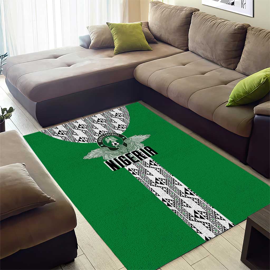 Nigeria National Football Area Rug Inspired Retro Style - African Pride