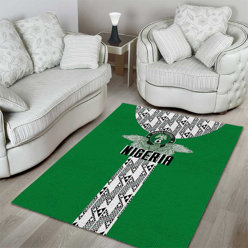 Nigeria National Football Area Rug Inspired Retro Style - African Pride