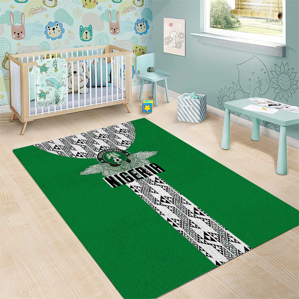 Nigeria National Football Area Rug Inspired Retro Style - African Pride