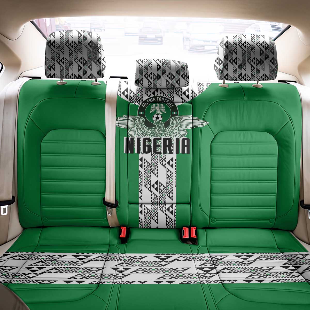 Nigeria National Football Back Car Seat Cover Inspired Retro Style - African Pride