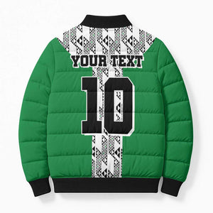 Custom Nigeria National Football Bomber Puffer Jacket Inspired Retro Style - African Pride
