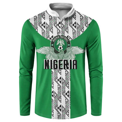 Custom Nigeria National Football Button Sweatshirt Inspired Retro Style