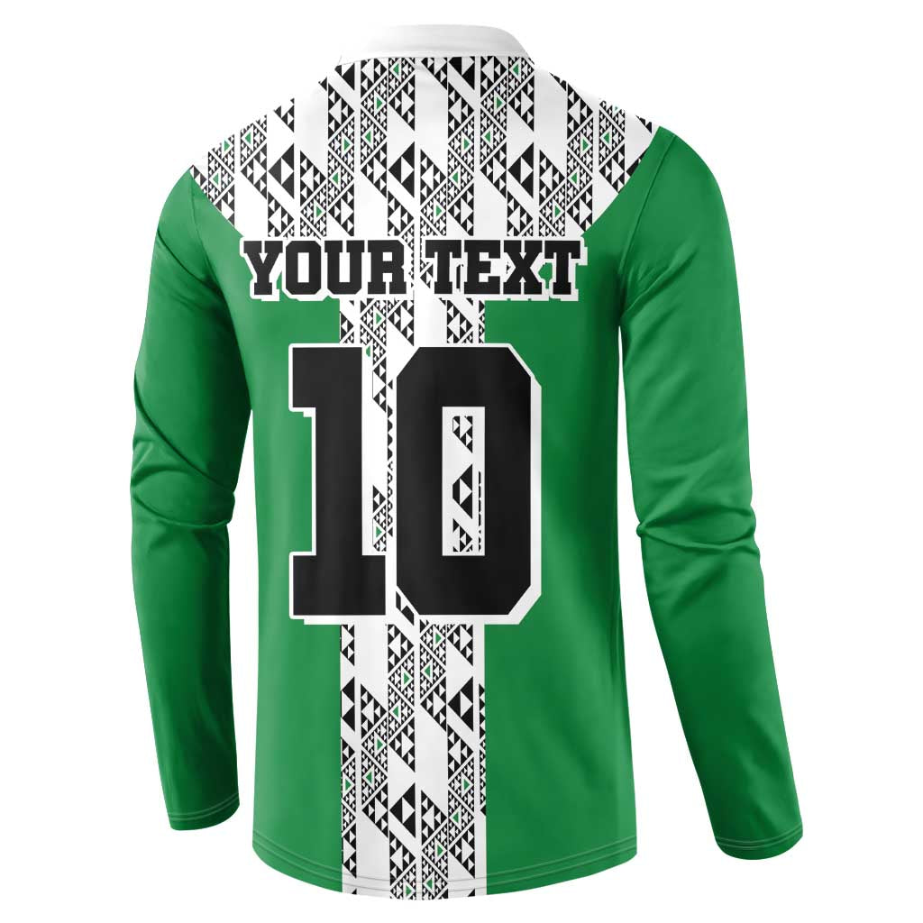 Custom Nigeria National Football Button Sweatshirt Inspired Retro Style