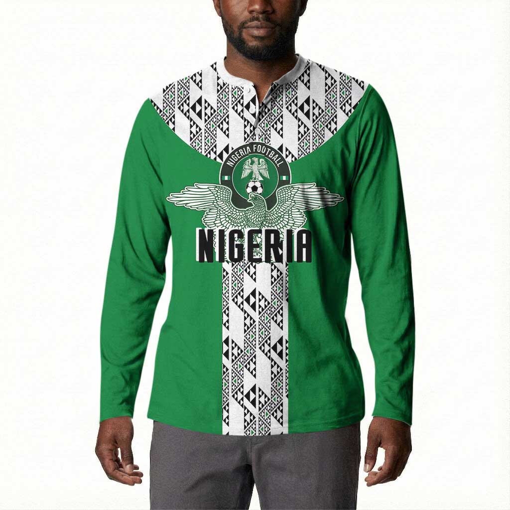 Custom Nigeria National Football Button Sweatshirt Inspired Retro Style