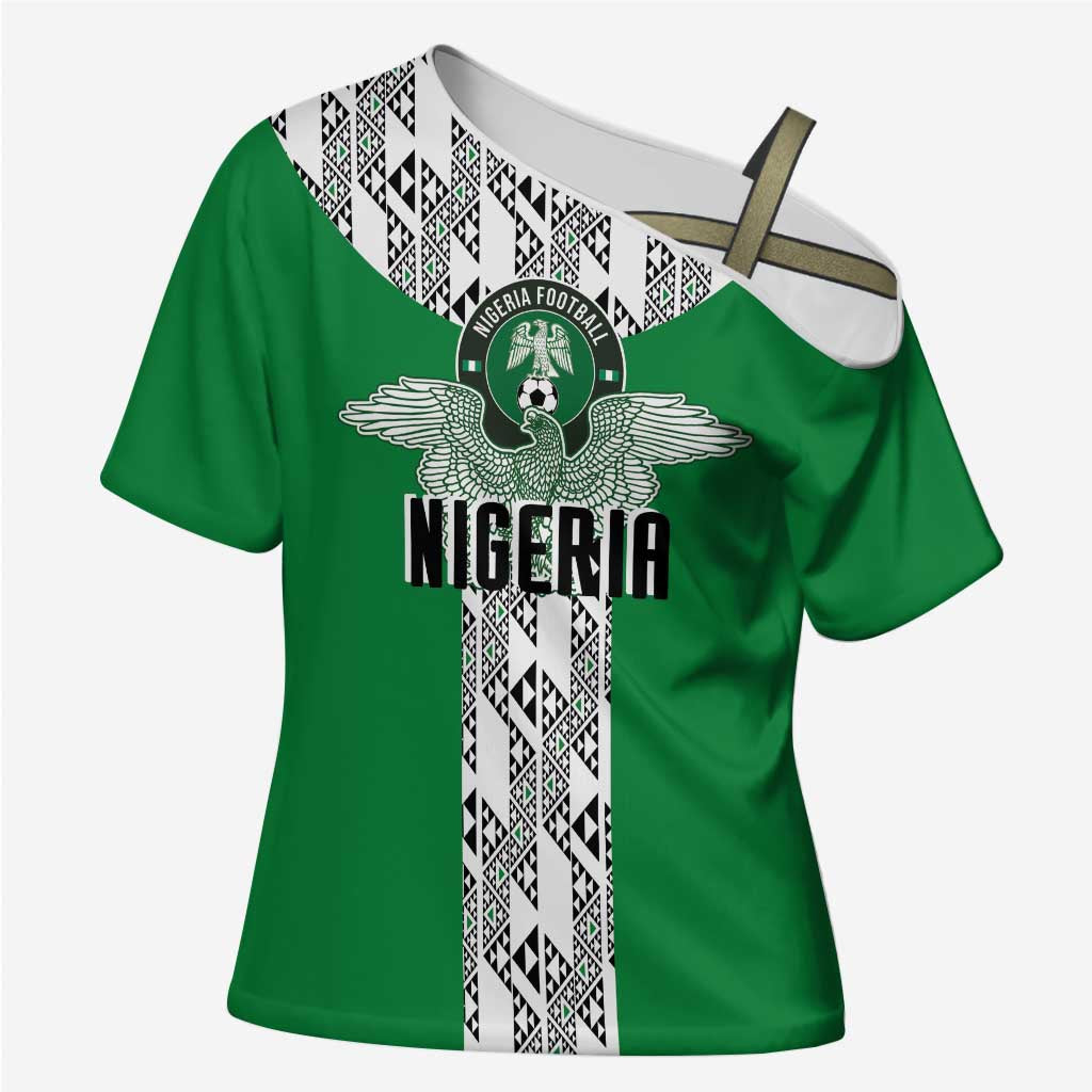 Custom Nigeria National Football Cross Shoulder Shirt Inspired Retro Style - African Pride