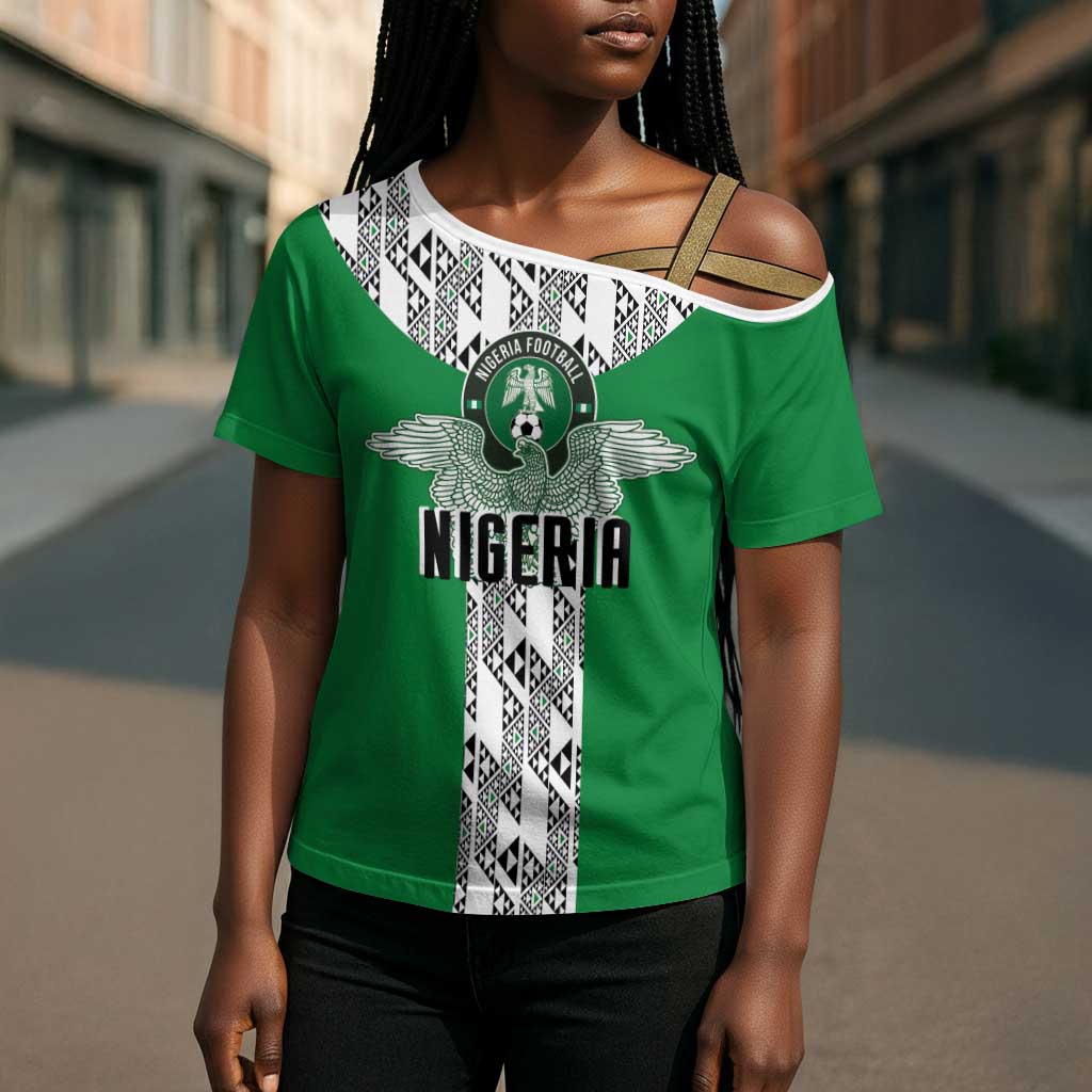 Custom Nigeria National Football Cross Shoulder Shirt Inspired Retro Style - African Pride