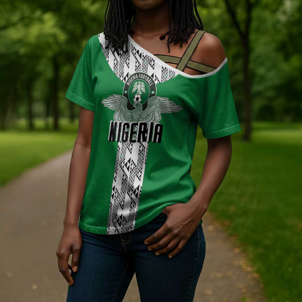 Custom Nigeria National Football Cross Shoulder Shirt Inspired Retro Style - African Pride