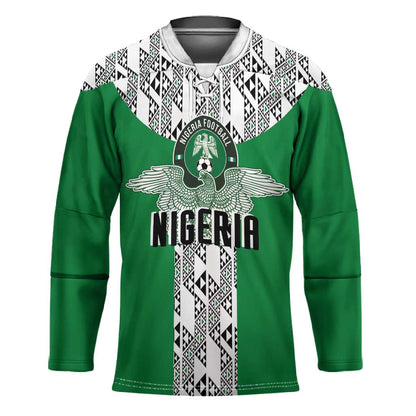 Custom Nigeria National Football Hockey Jersey Inspired Retro Style - African Pride