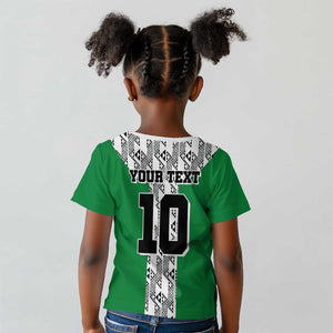 Custom Nigeria National Football Kid T shirt Inspired Retro Style - African Pride
