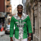 Custom Nigeria National Football Long Sleeve Button Shirt Inspired Retro Style - African Pride