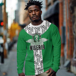 Custom Nigeria National Football Long Sleeve Shirt Inspired Retro Style - African Pride