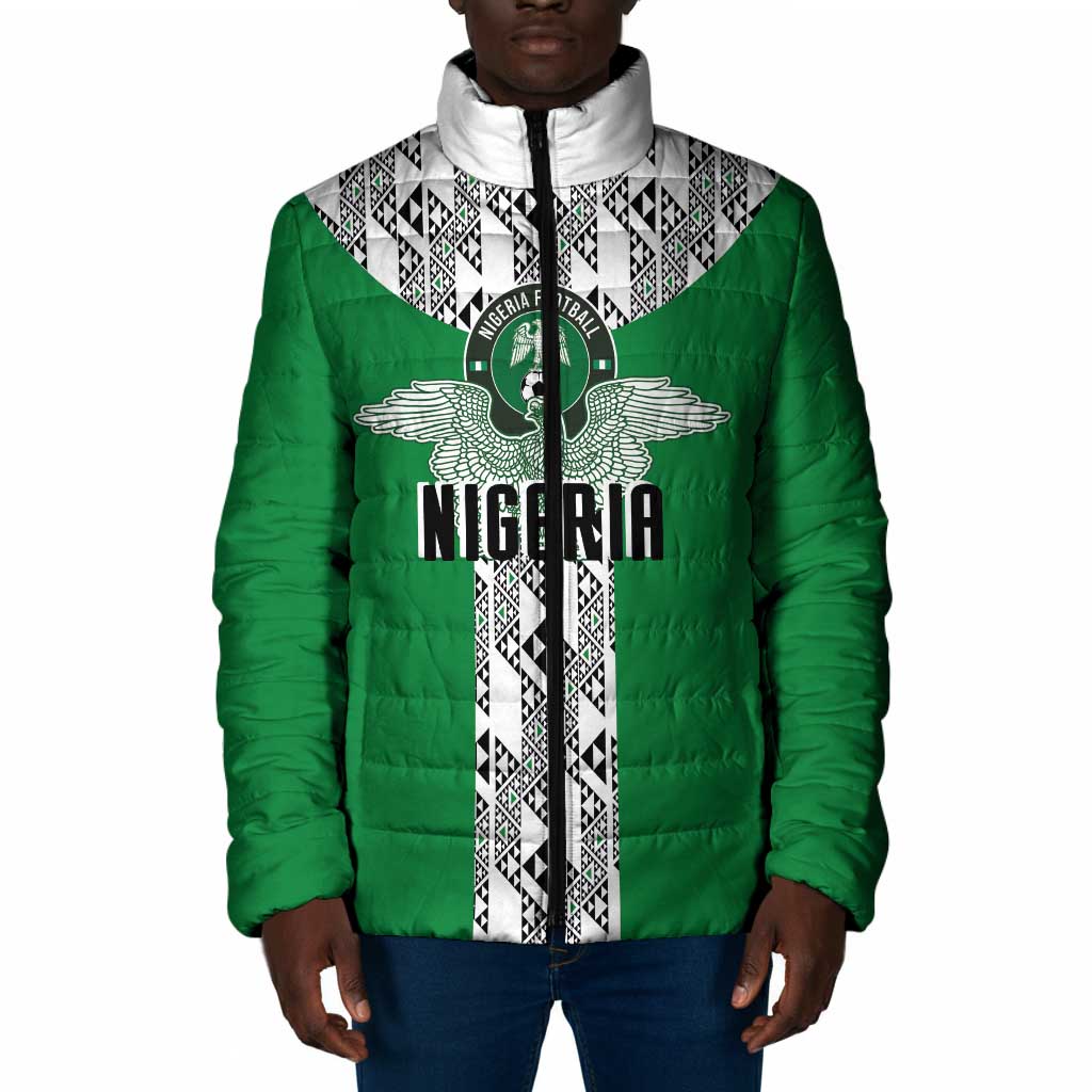 Custom Nigeria National Football Padded Jacket Inspired Retro Style - African Pride