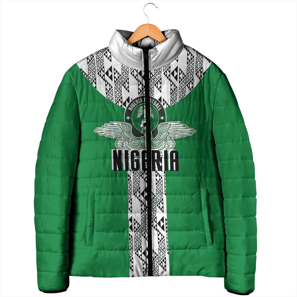 Custom Nigeria National Football Padded Jacket Inspired Retro Style - African Pride