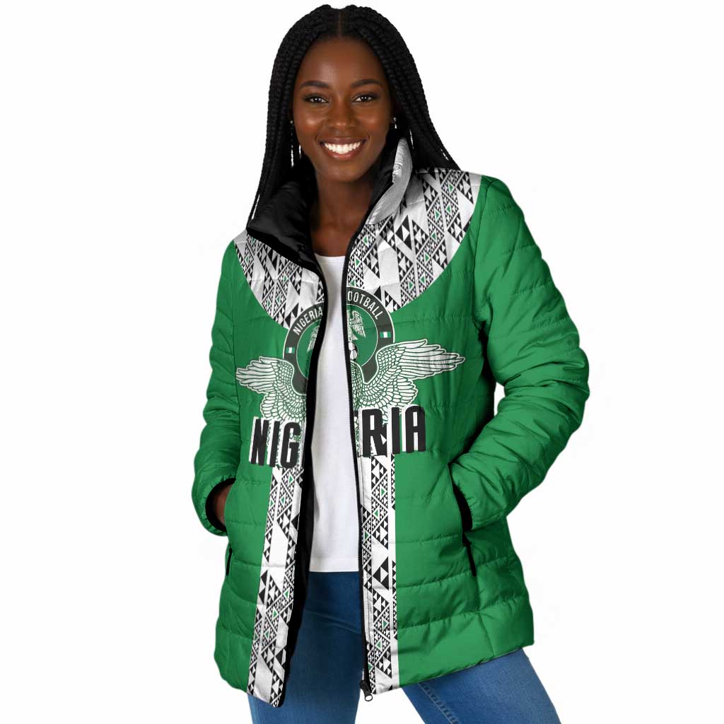 Custom Nigeria National Football Padded Jacket Inspired Retro Style - African Pride