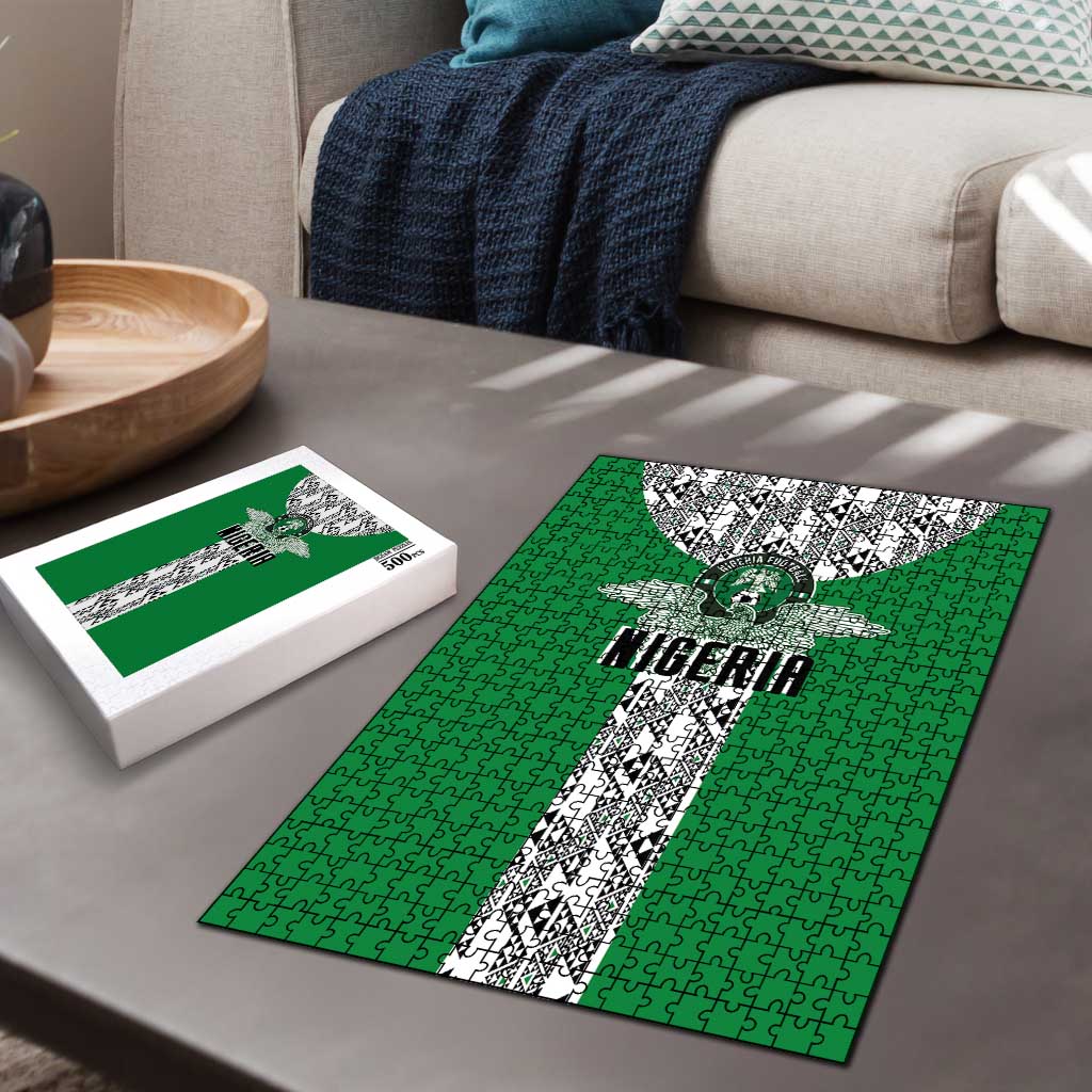 Nigeria National Football Puzzle Inspired Retro Style - African Pride