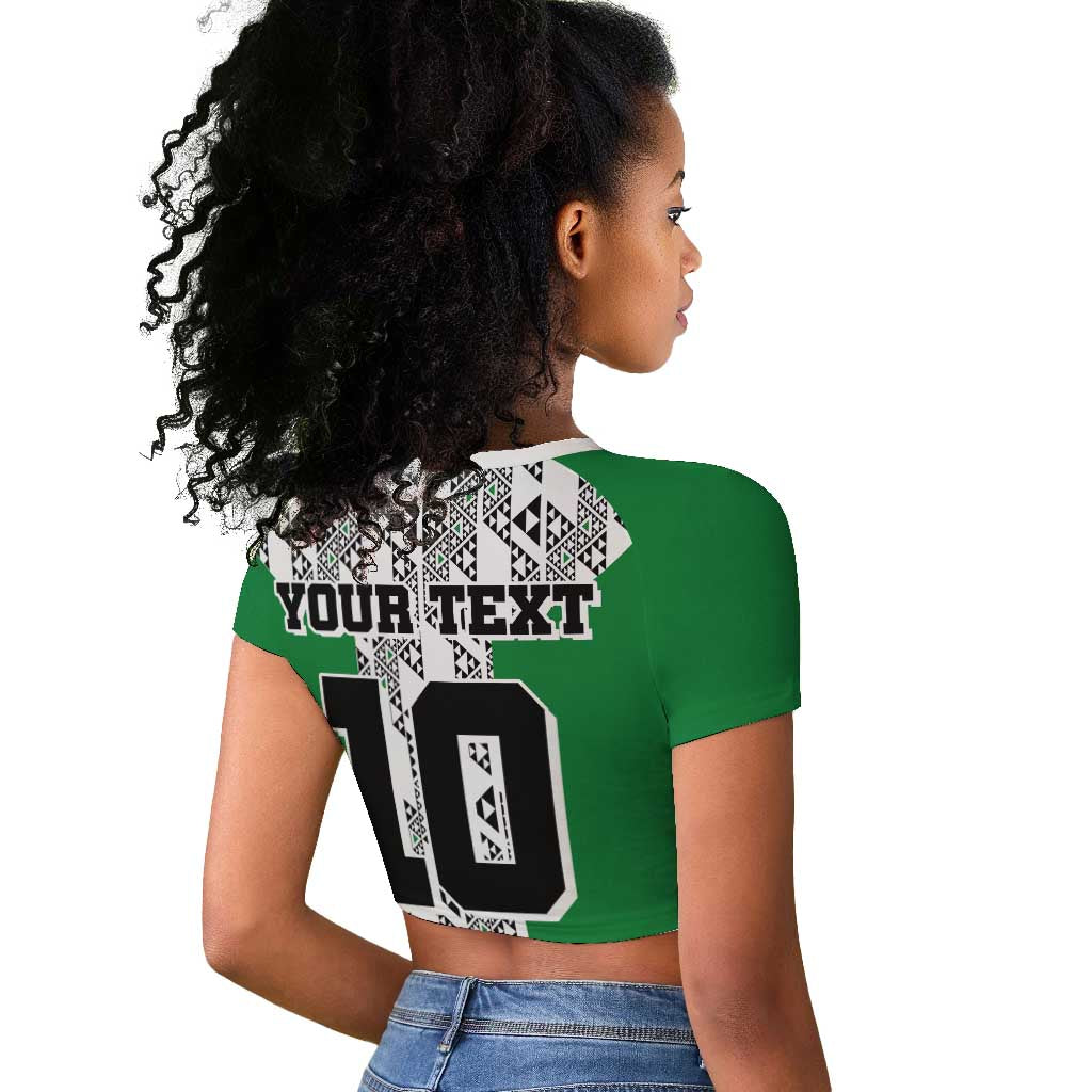 Custom Nigeria National Football Raglan Cropped T shirt Inspired Retro Style - African Pride