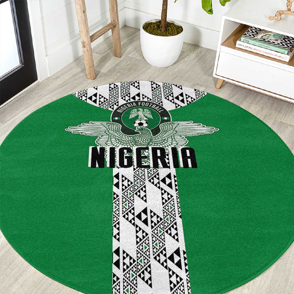 Nigeria National Football Round Carpet Inspired Retro Style - African Pride