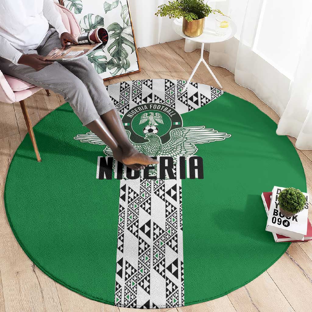 Nigeria National Football Round Carpet Inspired Retro Style - African Pride
