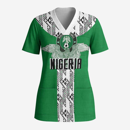 Custom Nigeria National Football Scrub Top Inspired Retro Style - African Pride