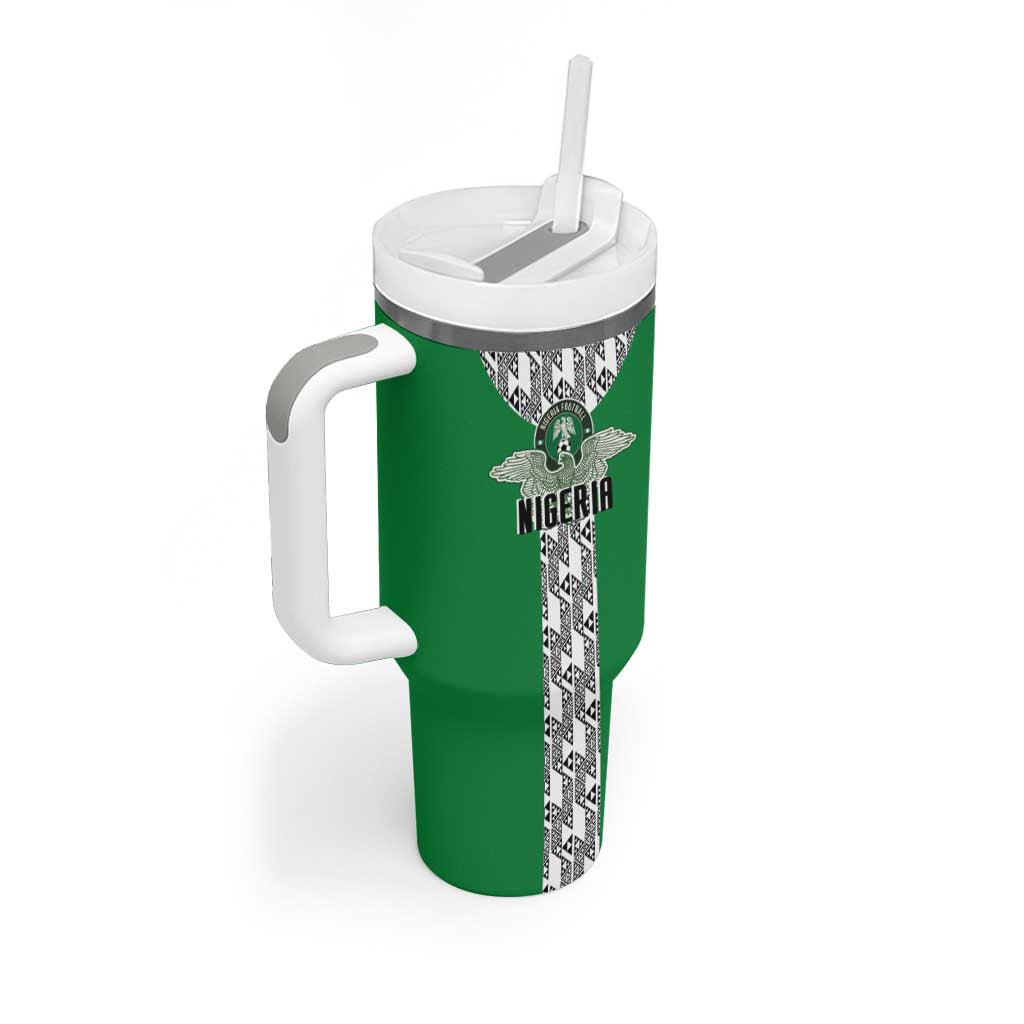 Custom Nigeria National Football Tumbler With Handle Inspired Retro Style - African Pride