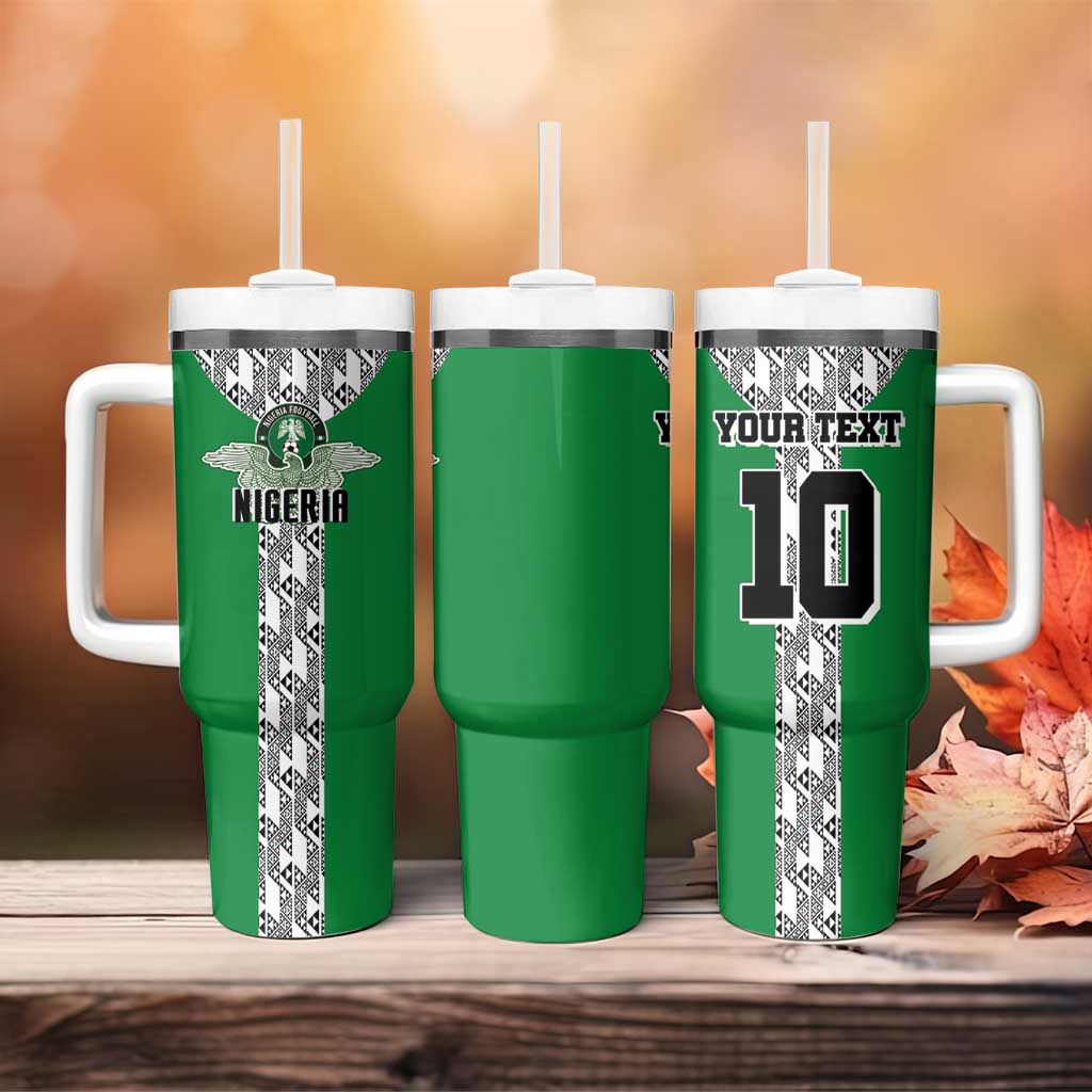 Custom Nigeria National Football Tumbler With Handle Inspired Retro Style - African Pride