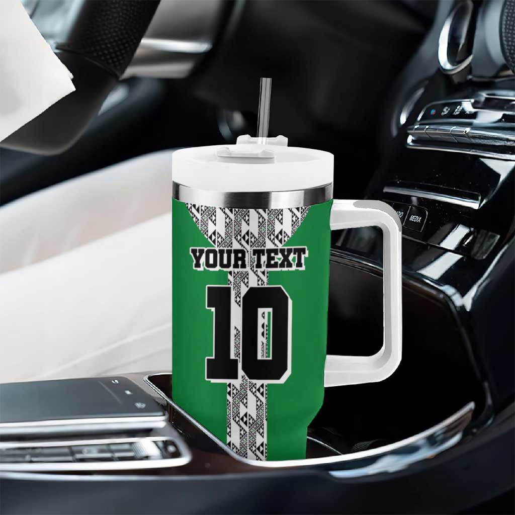 Custom Nigeria National Football Tumbler With Handle Inspired Retro Style - African Pride