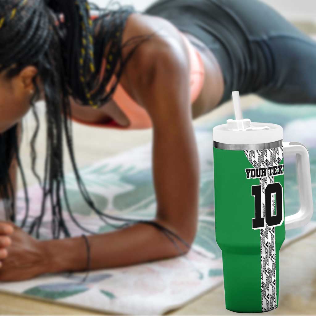 Custom Nigeria National Football Tumbler With Handle Inspired Retro Style - African Pride