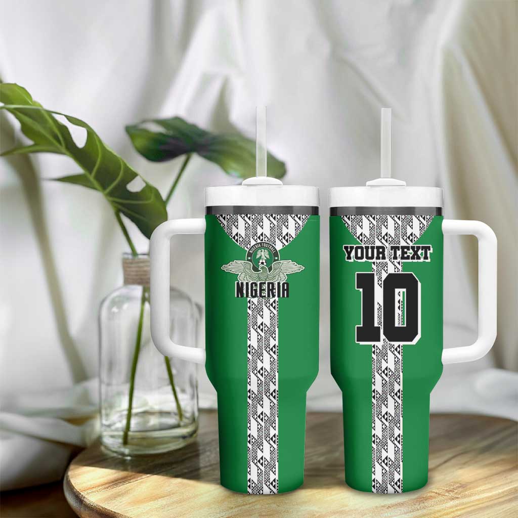 Custom Nigeria National Football Tumbler With Handle Inspired Retro Style - African Pride