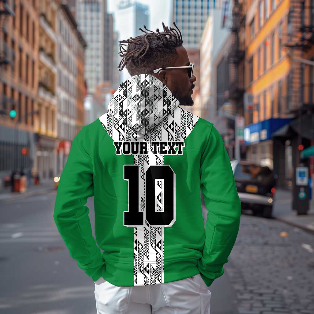 Custom Nigeria National Football Zip Hoodie Inspired Retro Style - African Pride