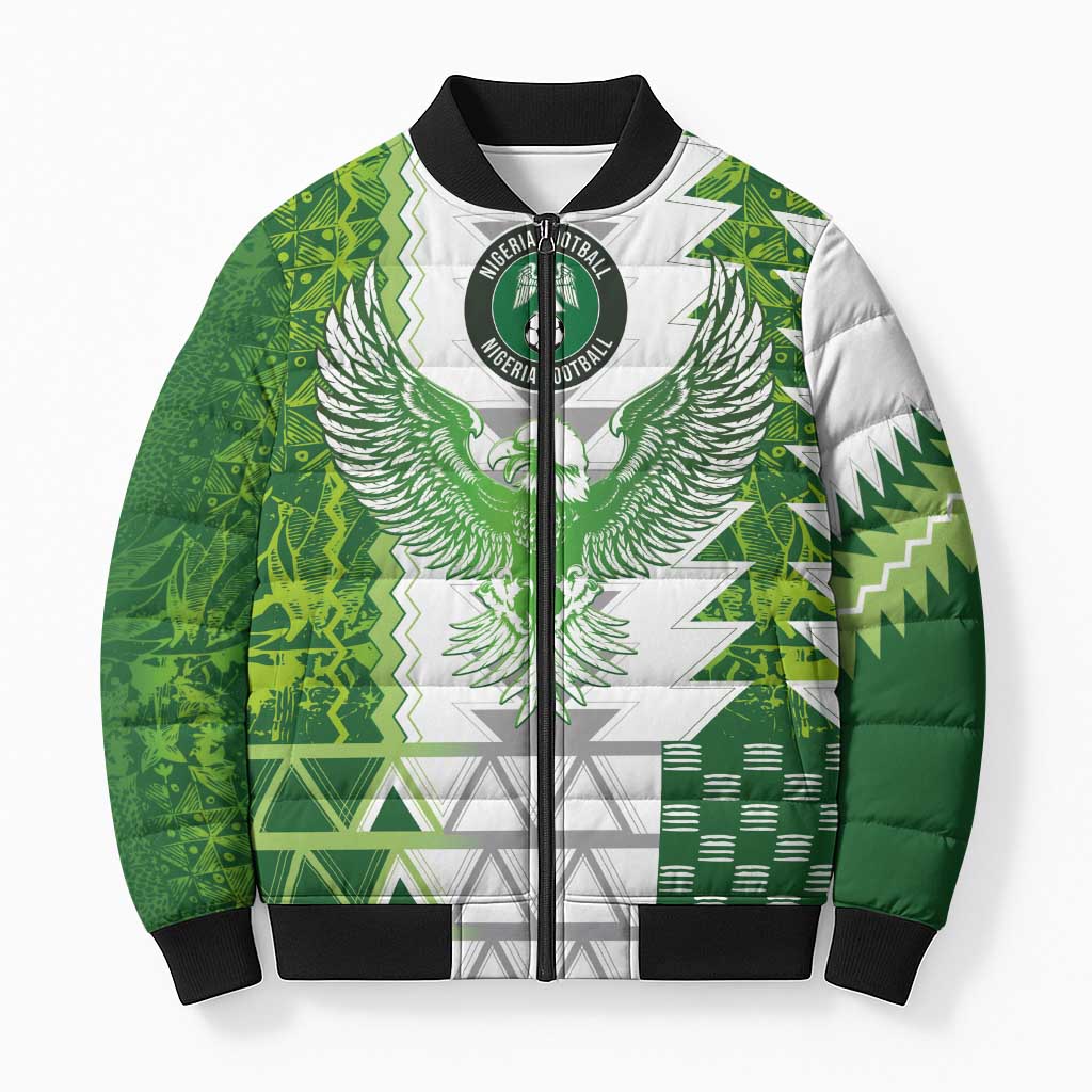 Custom Nigeria National Football Bomber Puffer Jacket Naija Super Eagles - African Pride