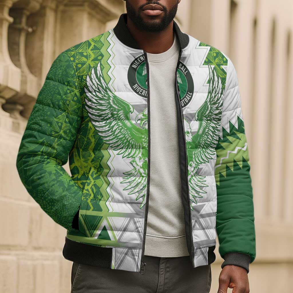 Custom Nigeria National Football Bomber Puffer Jacket Naija Super Eagles - African Pride