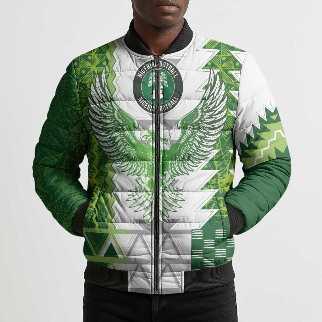 Custom Nigeria National Football Bomber Puffer Jacket Naija Super Eagles - African Pride