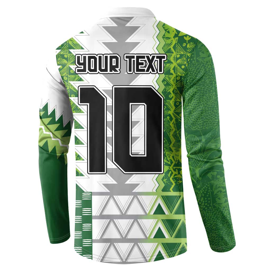 Custom Nigeria National Football Button Sweatshirt Naija Super Eagles
