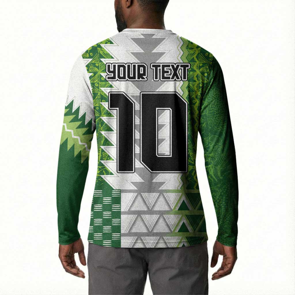 Custom Nigeria National Football Button Sweatshirt Naija Super Eagles