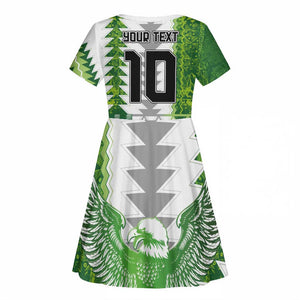 Custom Nigeria National Football Kid Short Sleeve Dress Naija Super Eagles - African Pride