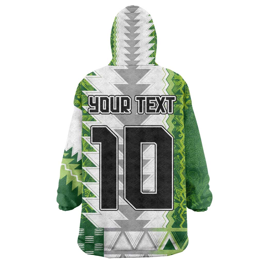Custom Nigeria National Football Kid Wearable Blanket Hoodie Naija Super Eagles - African Pride