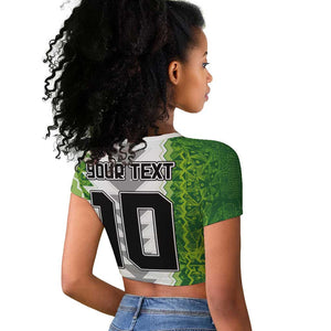 Custom Nigeria National Football Raglan Cropped T shirt Naija Super Eagles - African Pride